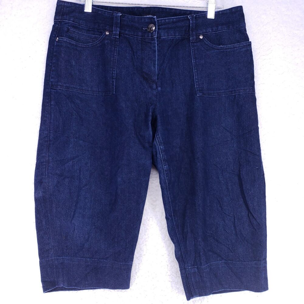 Dalia Collection Stretch Jean Capri Women Size 14P Mid Rise Denim Casual Pants